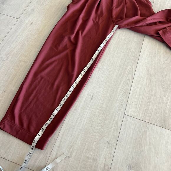 Free People Calla Burgundy Dark Red Pleated High Rise Trouser Pants  Size 0 - Picture 3 of 10